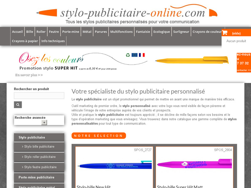 Stylo publicitaire online, le site de référence pour les professionnels