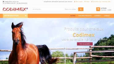 Page d'accueil du site : Codimex Horse 