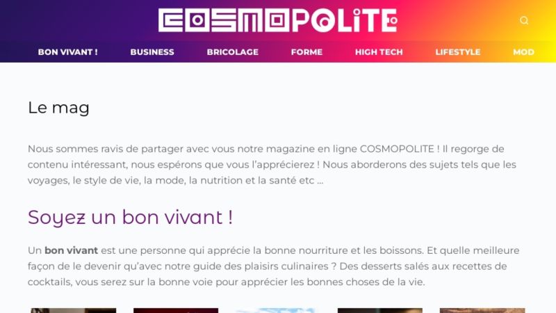 Cosmopolite, votre magazine web