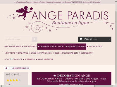 Ange Paradis, Site de vente de Décoration sur le thème des Anges
