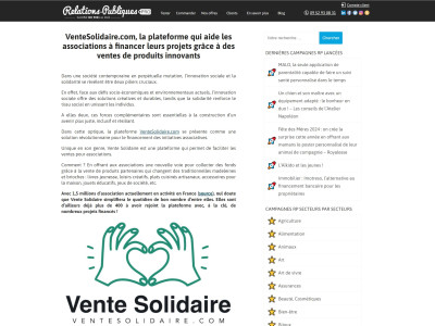 VenteSolidaire.com, la plateforme qui aide au financement des associations