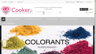 Page d'accueil du site : Cooker.fr