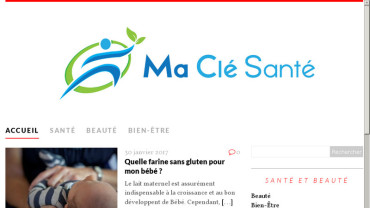 Page d'accueil du site : Ma Clé Santé