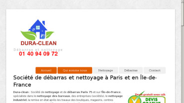 Page d'accueil du site : Dura-Clean
