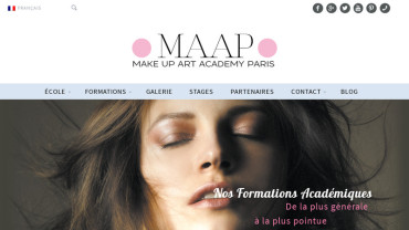 Page d'accueil du site : Make up Art Academy Paris