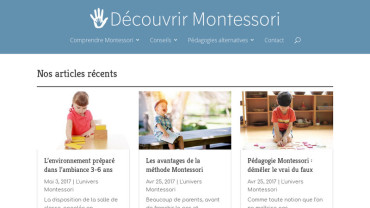 Page d'accueil du site : Découvrir Montessori