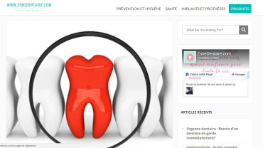 Page d'accueil du site : Zone dentaire