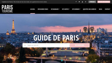 Page d'accueil du site : Paris Tourisme