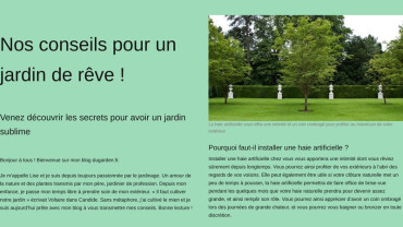 Page d'accueil du site : Du Garden