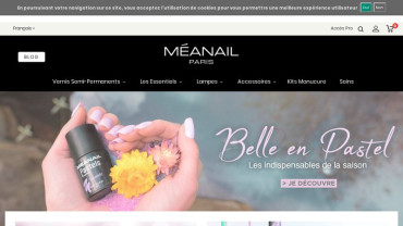 Page d'accueil du site : Méanail Paris