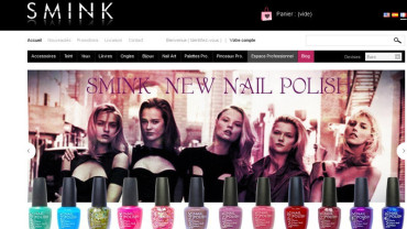 Page d'accueil du site : Smink Cosmetics