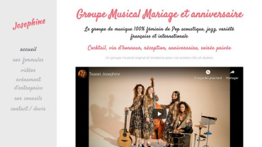Page d'accueil du site : Josephine Band