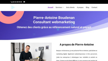 Page d'accueil du site : Pierre-Antoine Boudenan