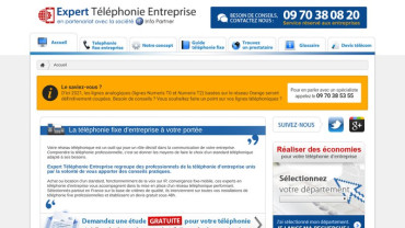 Page d'accueil du site : Expert Téléphonie Entreprise