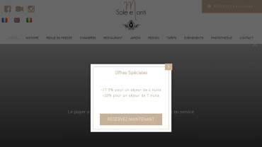 Page d'accueil du site : L'auberge Sole e Monti