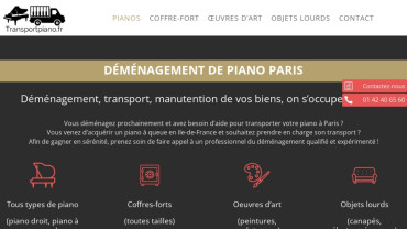 Page d'accueil du site : Transport Piano