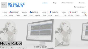 Page d'accueil du site : Robot de trading