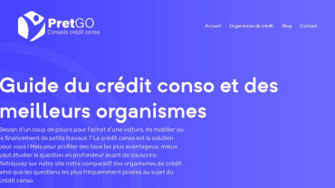 Page d'accueil du site : Pretgo