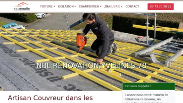 Page d'accueil du site : NBL Rénovation