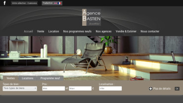 Page d'accueil du site : Agence Bastien