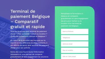 Page d'accueil du site : Terminal paiement Belgique