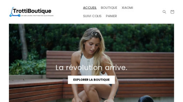 Page d'accueil du site : TrottiBoutique