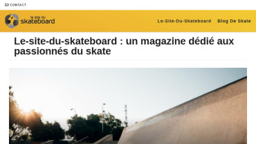 Page d'accueil du site : Le site du Skateboard