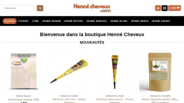 Page d'accueil du site : Henné Cheveux