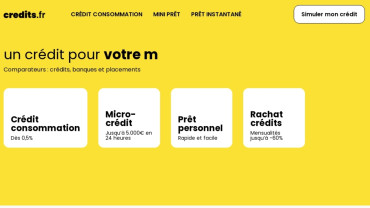 Page d'accueil du site : Crédits.fr
