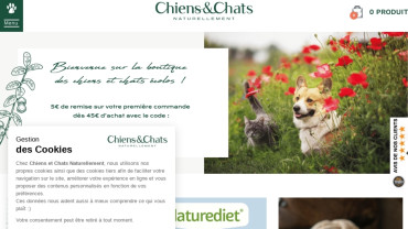 Page d'accueil du site : Chiens et Chats Naturellement