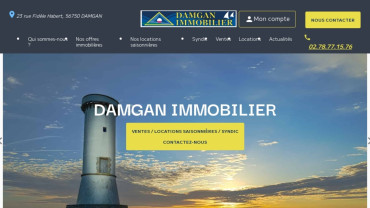 Page d'accueil du site : Damgan immo