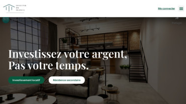 Page d'accueil du site : Investirenfrance.ch