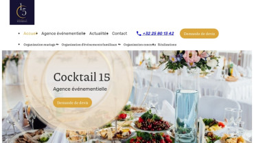 Page d'accueil du site : Cocktail 15 Events