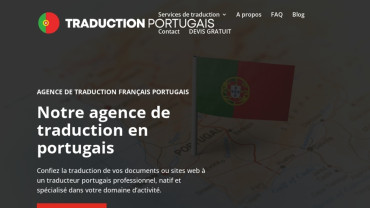 Page d'accueil du site : Traduction Portugais