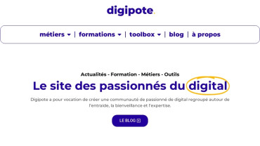 Page d'accueil du site : Digipote