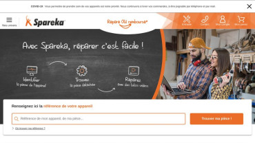 Page d'accueil du site : Spareka