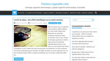 Page d'accueil du site : Parlons-cigarette.com