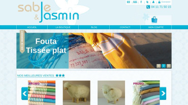 Page d'accueil du site : Sable et Jasmin