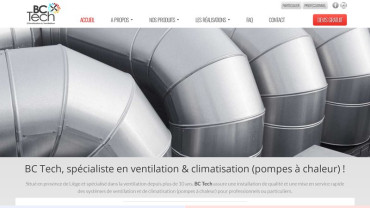 Page d'accueil du site : BC Tech Ventilation