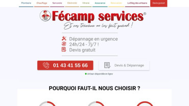 Page d'accueil du site : Fécamp Services