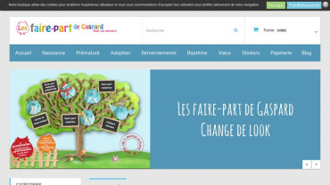 Page d'accueil du site : Les Faire Part de Gaspard