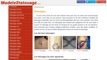 Page d'accueil du site : Modele 2 tatouage