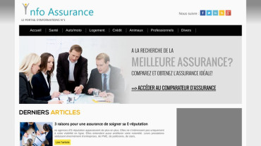 Page d'accueil du site : Info Assurance