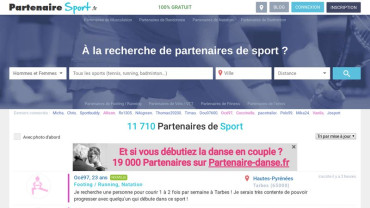 Page d'accueil du site : Partenaire Sport