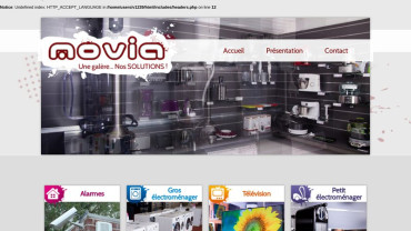 Page d'accueil du site : Movia