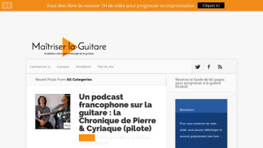 Page d'accueil du site : Maîtriser La Guitare