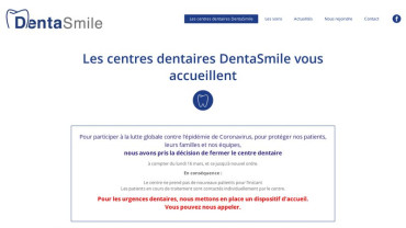Page d'accueil du site : Dentasmile