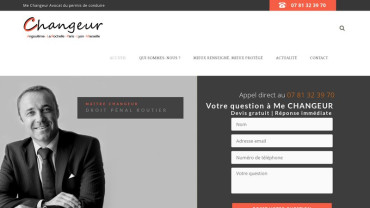 Page d'accueil du site : Jean-François Changeur