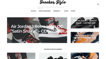 Page d'accueil du site : Sneaker Style