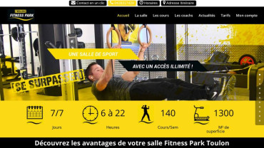 Page d'accueil du site : Fitness Park